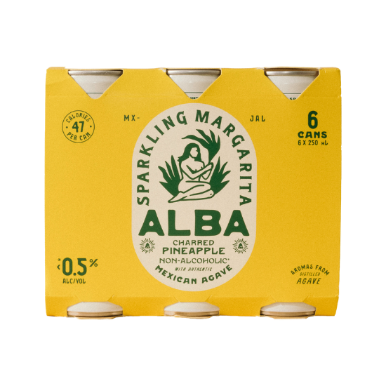 Picture of Alba Non-Alcoholic Charred Pineapple Sparkling Margarita Cans 6x250ml