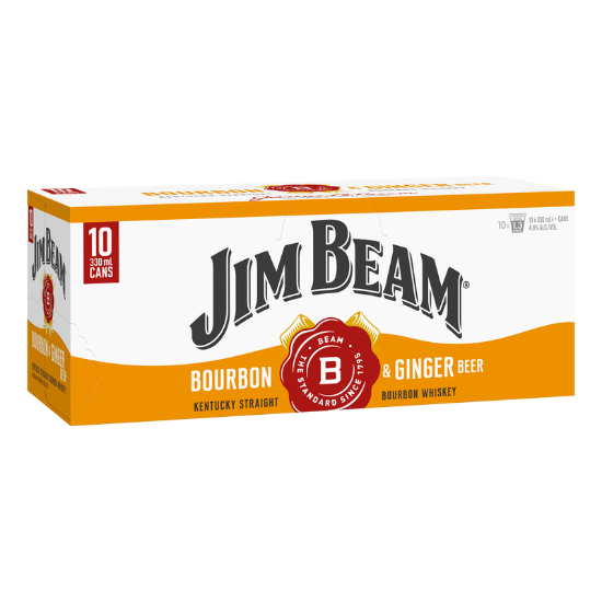 Picture of Jim Beam & Ginger Beer 4.8% Cans 10x330ml