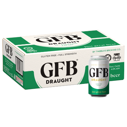 Picture of TWØBAYS Brewing Co GFB Draught Gluten-Free Cans 24x375ml