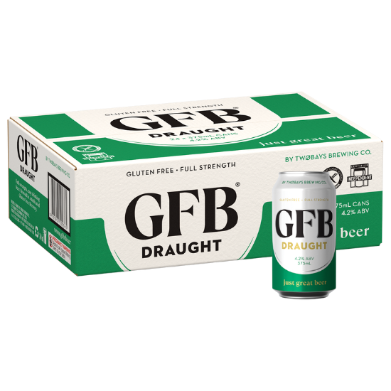 Picture of TWØBAYS Brewing Co GFB Draught Gluten-Free Cans 24x375ml