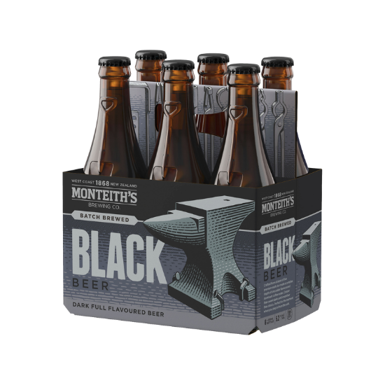 Picture of Monteith's Black Beer Bottles 6x330ml