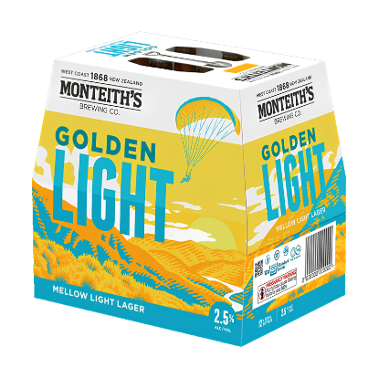 Picture of Monteith's Golden Light Lager 2.5% Bottles 12x330ml