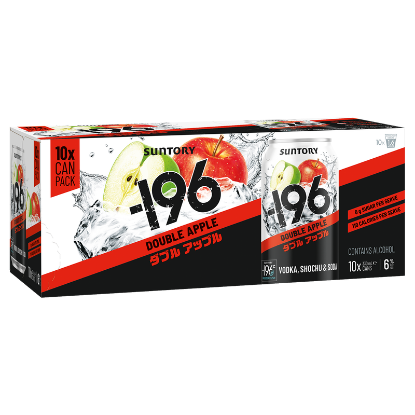 Picture of Suntory -196 Vodka Shochu & Soda Double Apple 6% Cans 10x330ml