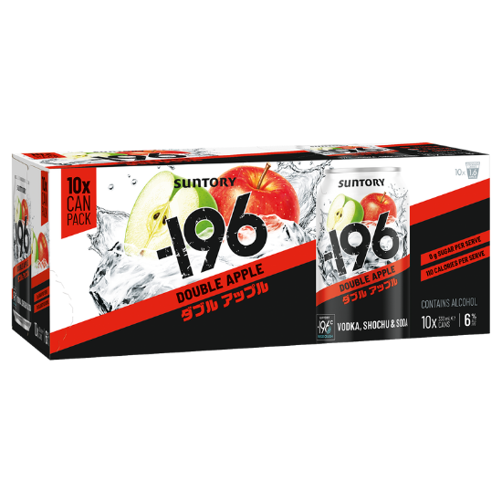 Picture of Suntory -196 Vodka Shochu & Soda Double Apple 6% Cans 10x330ml