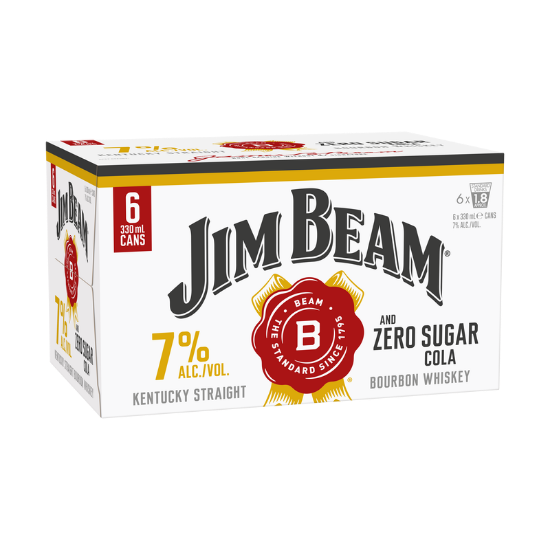 Picture of Jim Beam & Zero Sugar Cola 7% Cans 6x330ml