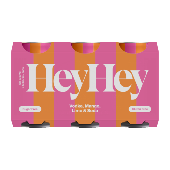 Picture of Hey Hey Vodka, Mango, Lime & Soda 5% Cans 6x330ml