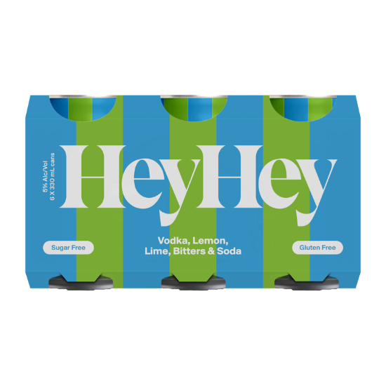 Picture of Hey Hey Vodka, Lemon, Lime, Bitters & Soda 5% Cans 6x330ml