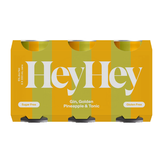 Picture of Hey Hey Gin, Golden Pineapple & Tonic 5% Cans 6x330ml
