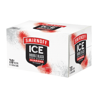 Picture of Smirnoff Ice Double Black & Guarana Zero Sugar 7% Cans 12x250ml
