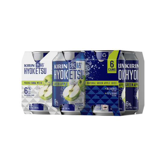 Picture of Kirin Hyoketsu Green Apple Vodka Soda 6% Cans 6x330ml
