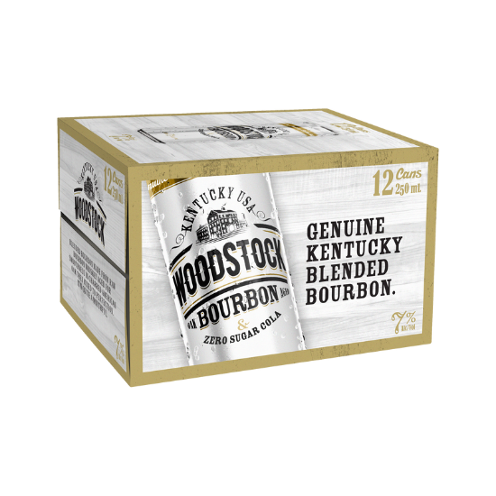 Picture of Woodstock & Zero Sugar Cola 7% Cans 12x250ml