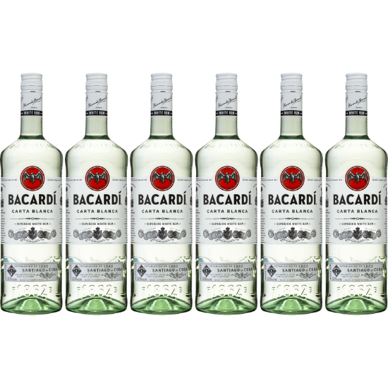 Picture of Bacardí Carta Blanca White Rum 6x1 Litre