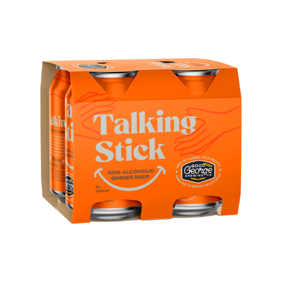 Picture of Good George Talking Stick Non-Alcoholic Ginger Beer Cans 4x330ml
