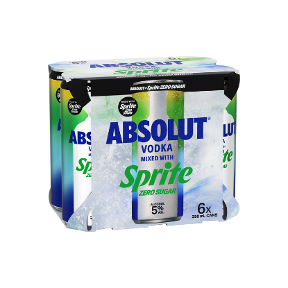 Picture of Absolut Vodka with Sprite Zero Sugar 5% Cans 6x250ml