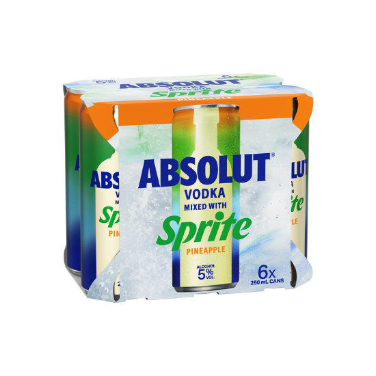 Picture of Absolut Vodka with Sprite Pineapple 5% Cans 6x250ml