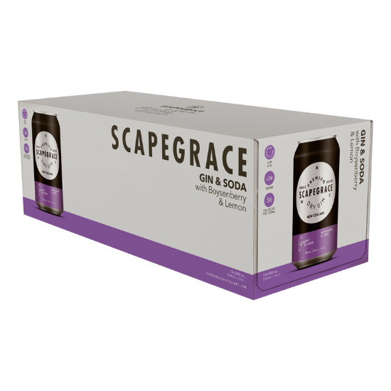 Picture of Scapegrace Gin & Soda Boysenberry & Lemon 5% Cans 10x330ml