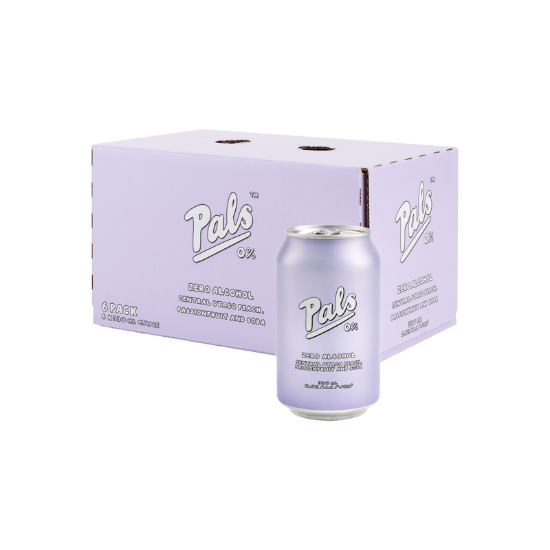 Picture of Pals 0% Peach Passionfruit Soda Cans 6x330ml