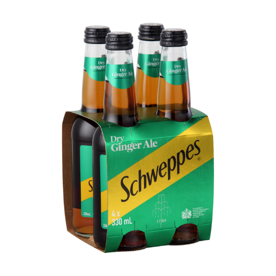 Picture of Schweppes Dry Ginger Ale Bottles 4x330ml