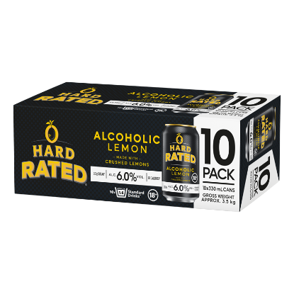 Picture of Hard Rated Alcoholic Lemon 6% Cans 10x330ml