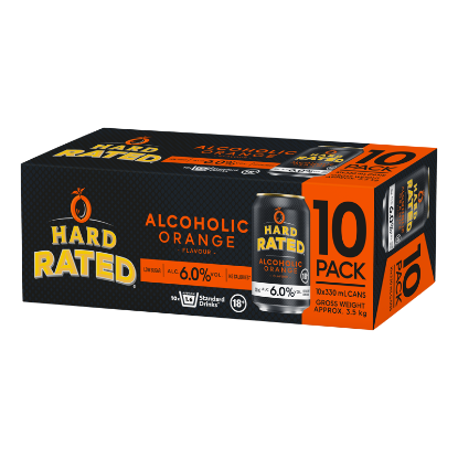 Picture of Hard Rated Alcoholic Orange 6% Cans 10x330ml