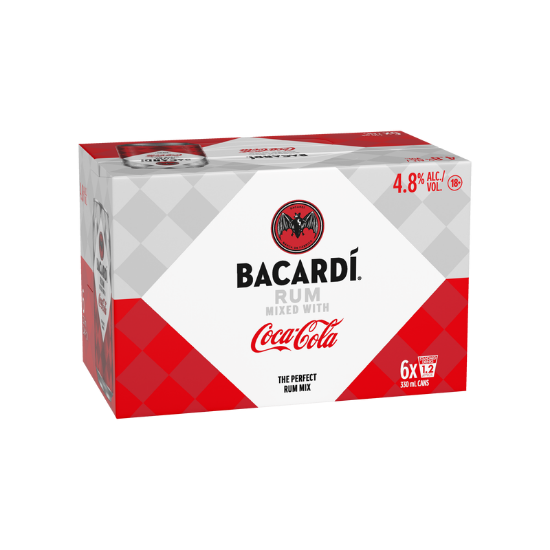 Picture of Bacardí Rum with Coca-Cola 4.8% Cans 6x330ml