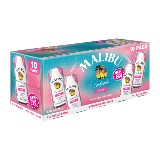 Picture of Malibu Cocktails Pink 4.5% Cans 10x330ml