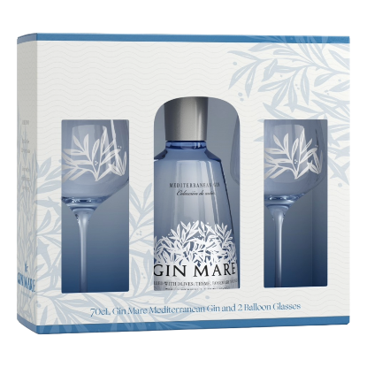 Picture of Gin Mare Mediterranean Gin 2 Balloon Glasses Gift Pack 700ml